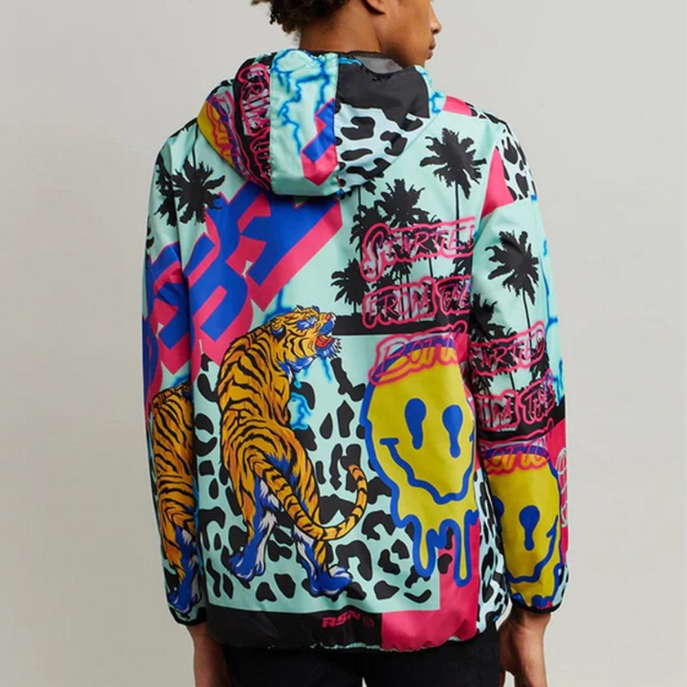 Reason Smilez Allover Print AOP Half-Zip Anorak - Picture 2 of 8
